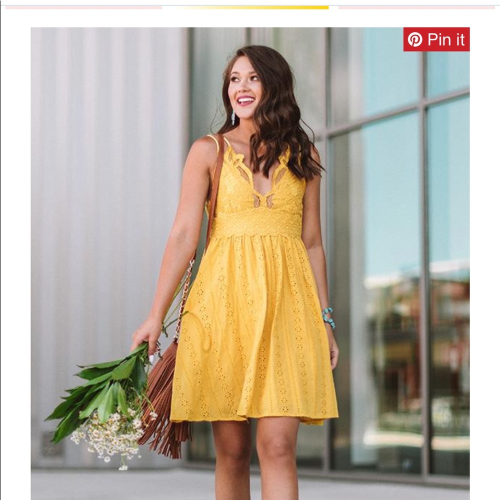 Marigold eyelet dress